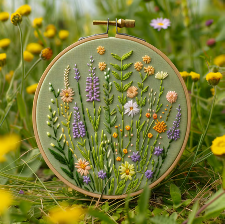 Meadow of Wildflowers Hand Embroidery Pattern, Wildflowers Pattern, Meadow Embroidery