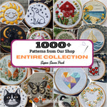 WHOLE SHOP BUNDLE, Hand Embroidery Pattern Collection, Current and Future Designs, Lifetime Access, Hand Embroidery Patterns, Super Pack